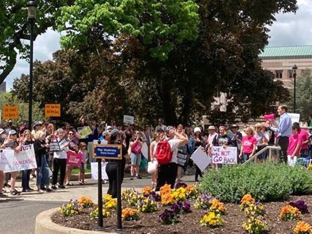 U.S. Senator Richard Blumenthal attended a rally in support of reproductive freedom in Hartford. 